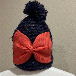 BCBGeneration Women’s  Navy and Coral Beanie